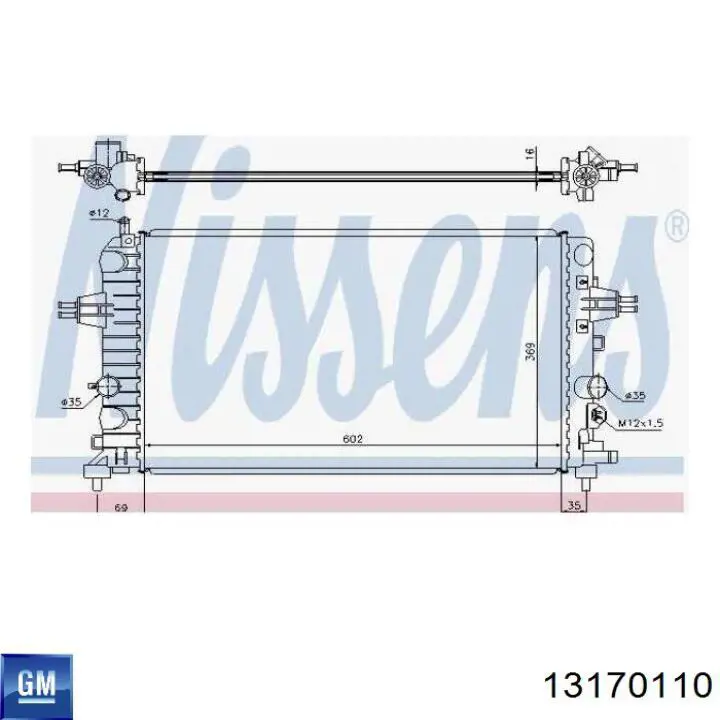 Радіатор охолодження двигуна 13170110 General Motors