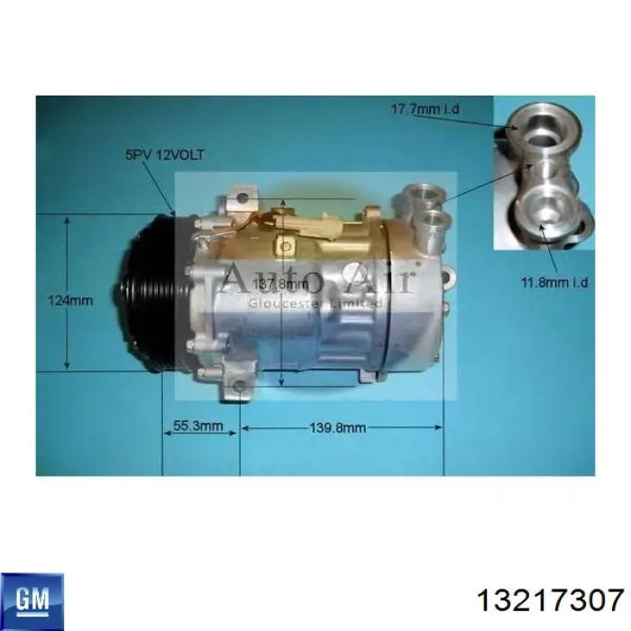 Компресор системи кондиціювання General Motors 13217307 ціна, від 283.90 USD
