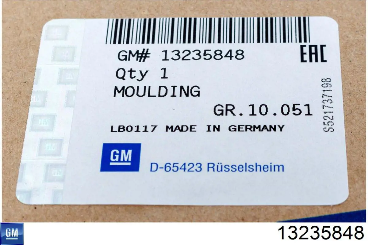 Молдинг вітрового скла General Motors 13235848 ціна, від 55.24 USD