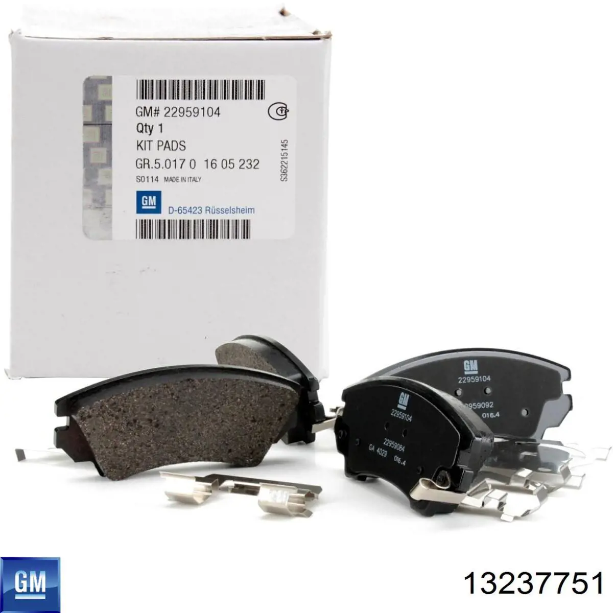Купити 13237751 General Motors Колодки гальмівні передні, дискові