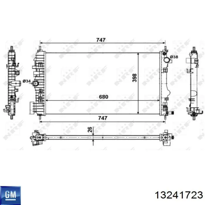 13241723 General Motors Радіатор охолодження двигуна