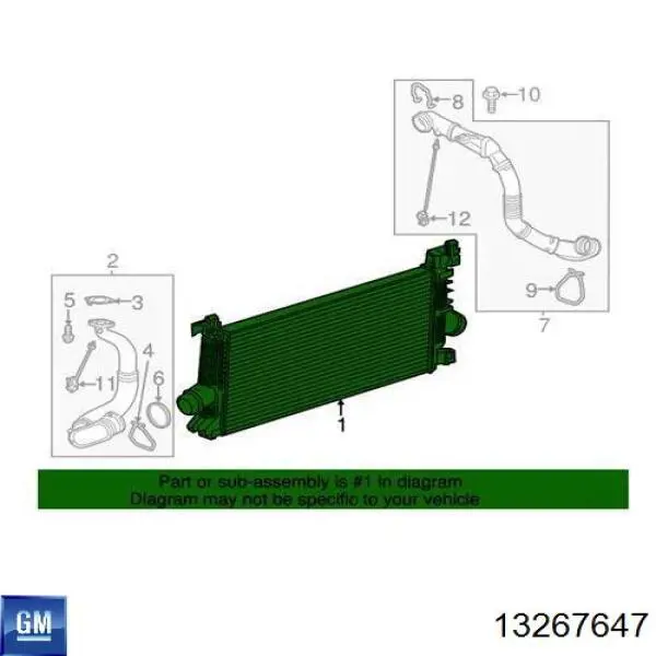 Система охолодження наддувочного повітря General Motors 13267647 ціна, від 91.00 USD