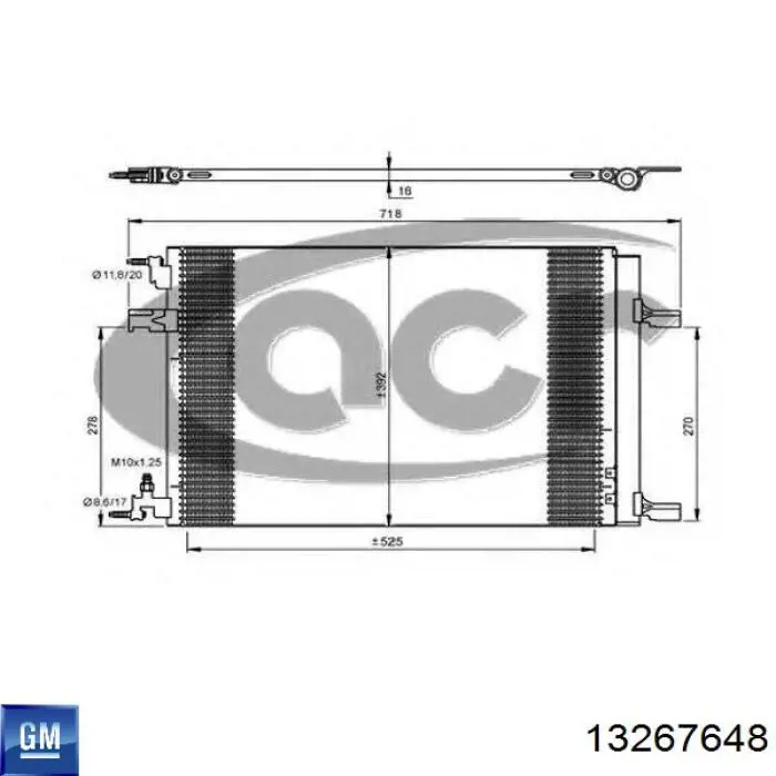 Конденсатор кондиціонера General Motors 13267648 ціна, від 60.14 USD