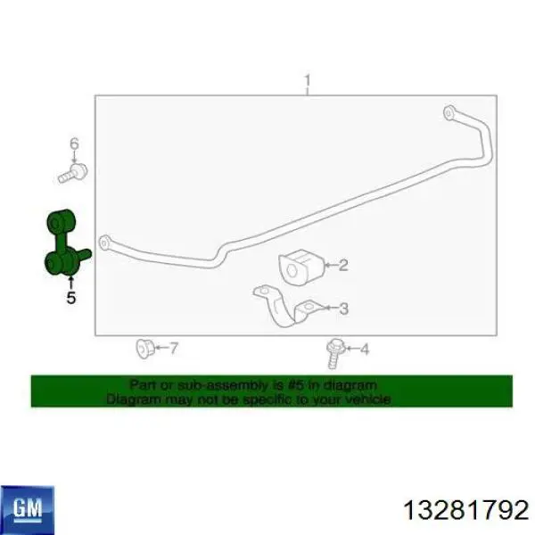13281792 General Motors Тяжка стабілізатора, заднього