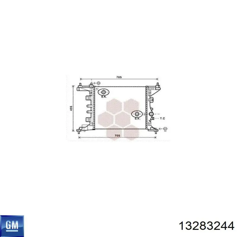 13283244 General Motors Радіатор охолодження двигуна