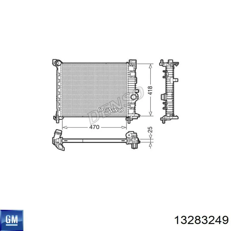 Радіатор 13283249 General Motors