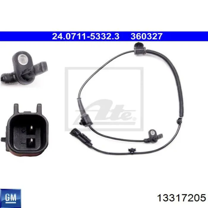 13317205 General Motors Датчик АБС (ABS) задній