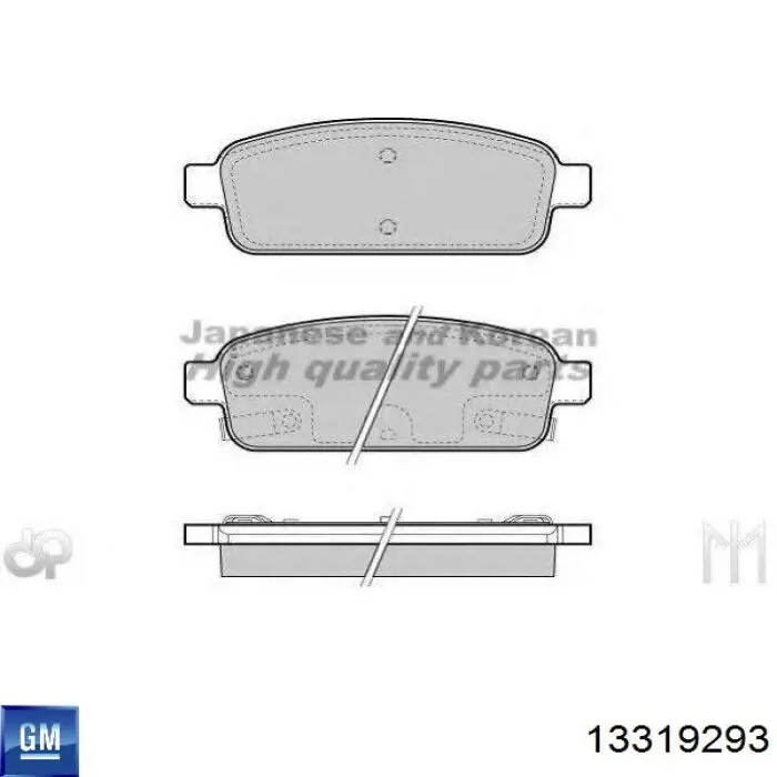 Задні гальмівні колодки General Motors 13319293 ціна, від 21.63 USD