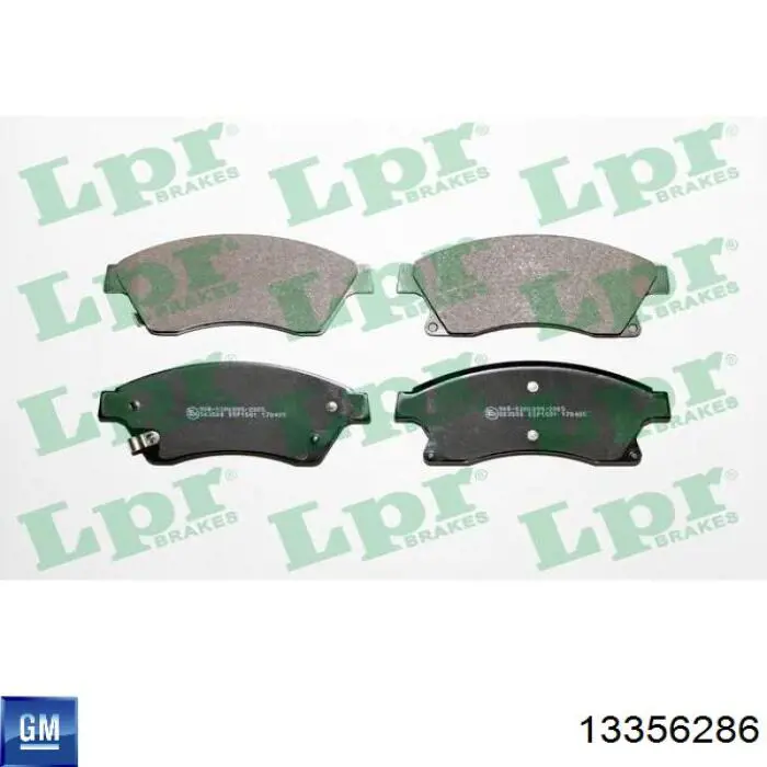 Передні тормозні колодки 13356286 General Motors