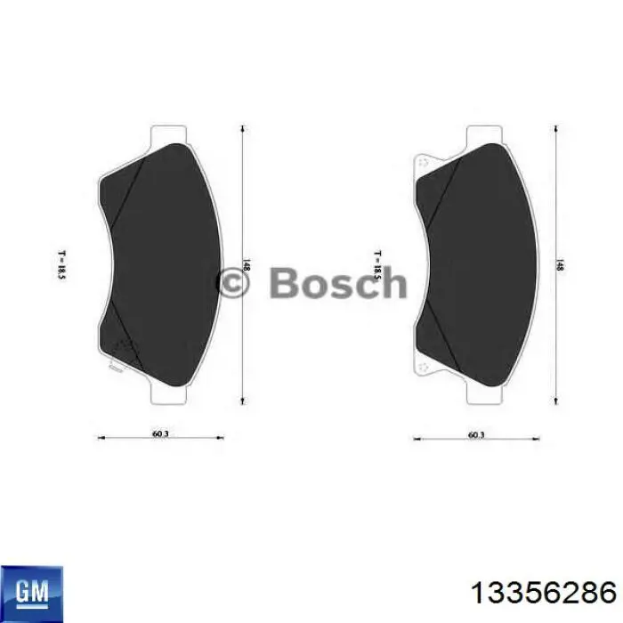 13356286 General Motors Передні гальмівні колодки