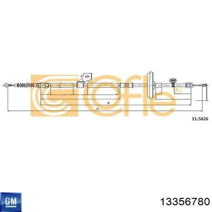 Трос стоянкового гальма задній лівий General Motors 13356780 ціна, від 23.63 USD