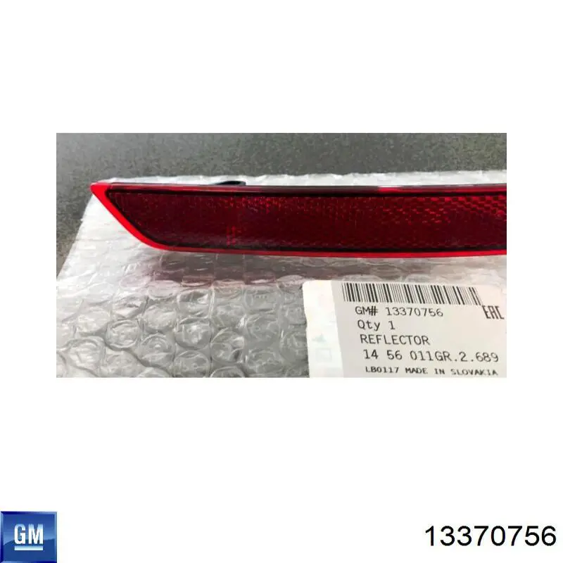 Катафот (відбивач) заднього бампера, лівий 13370756 General Motors