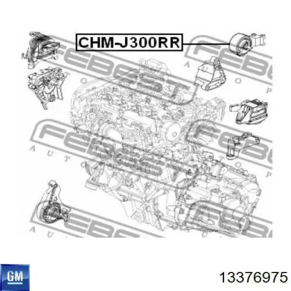 Подушка (опора) двигуна, задня General Motors 13376975 ціна, від 30.02 USD