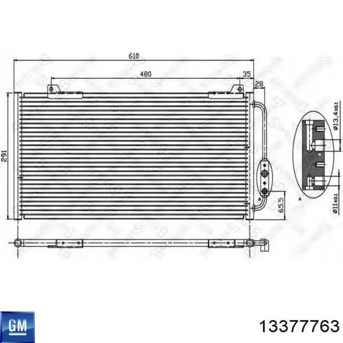 13377763 General Motors радіатор кондиціонера