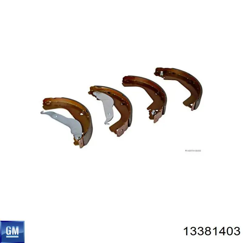 13381403 General Motors Колодки гальмівні задні, барабанні
