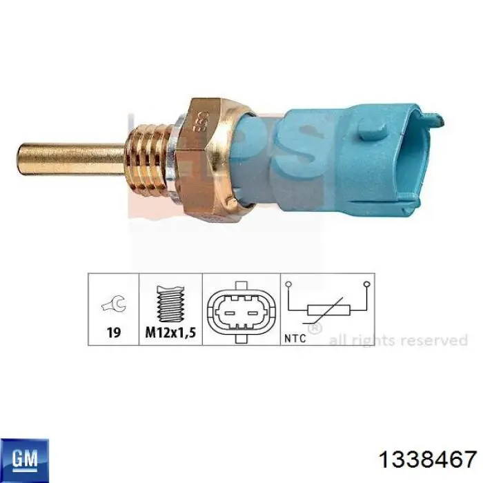 Датчик температури охолоджуючої рідини 1338467 General Motors