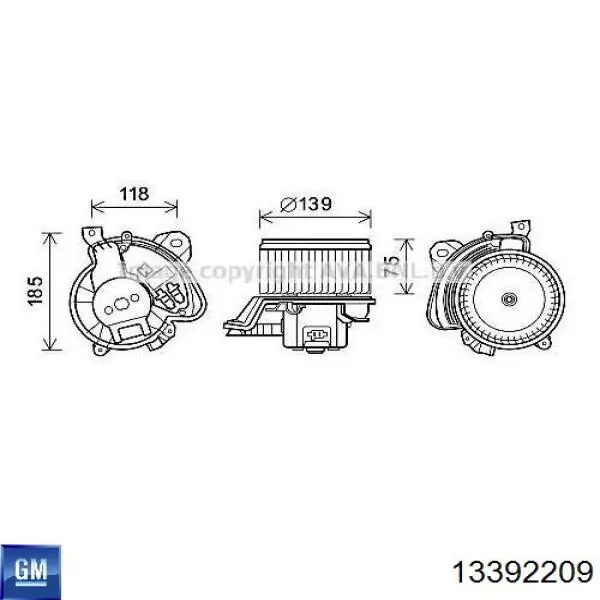 Вентилятора пічки 13392209 Opel