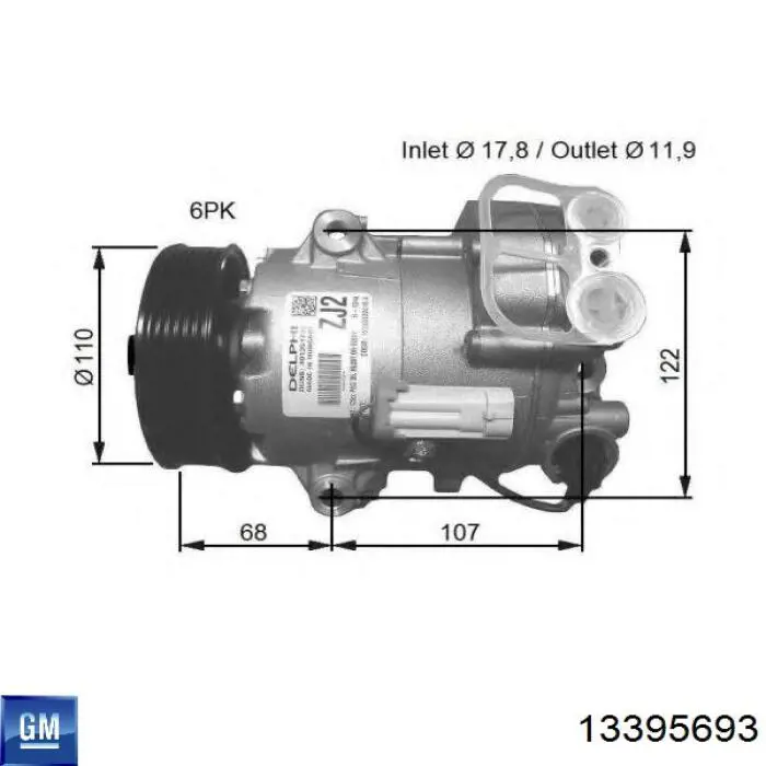 13395693 General Motors Компресор холодоагенту