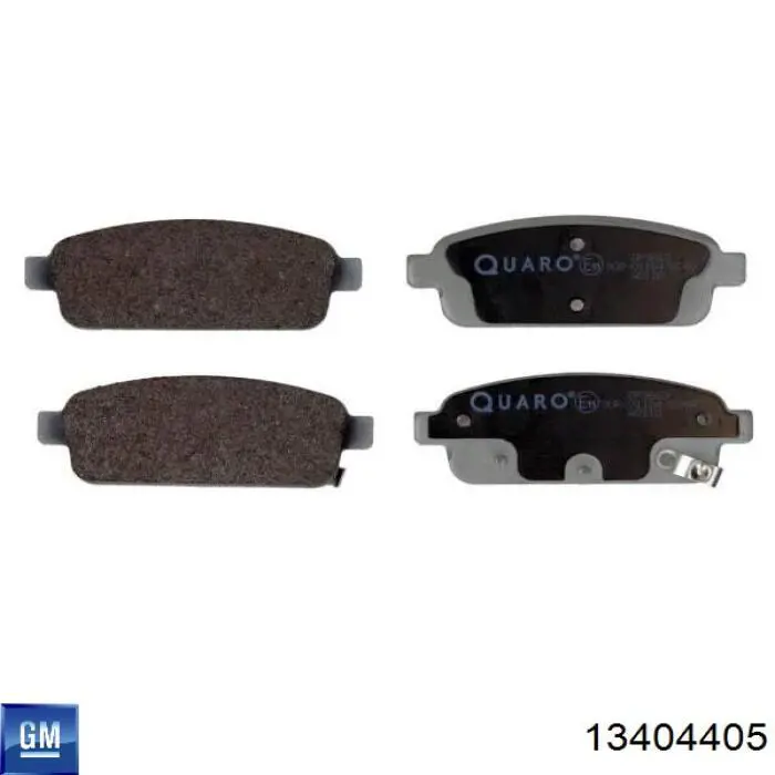 Задні гальмівні колодки 13404405 General Motors
