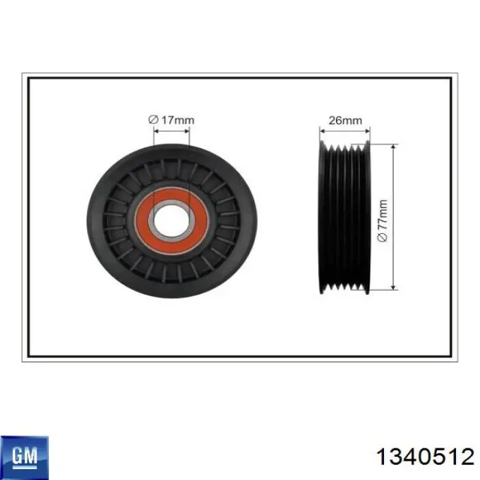 Натяжний ролик General Motors 1340512 ціна, від 10.49 USD