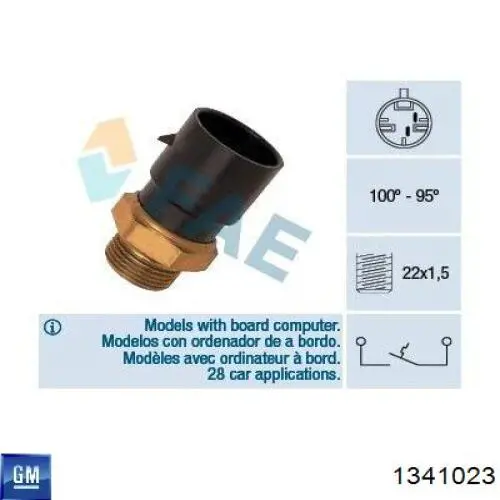 1341023 General Motors Датчик радіатора