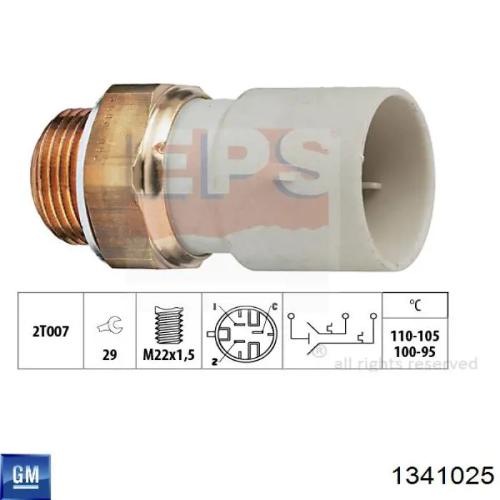Датчик температури радіатора General Motors 1341025 ціна, від 10.71 USD