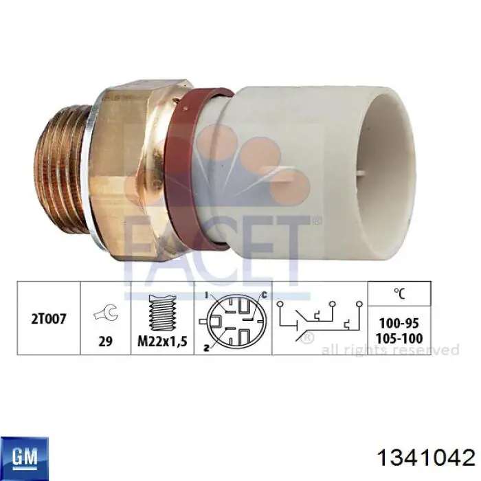 Датчик включення вентилятора 1341042 General Motors