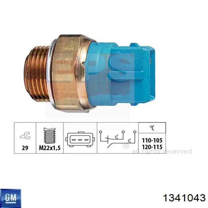 Датчик включення вентилятора 1341043 General Motors