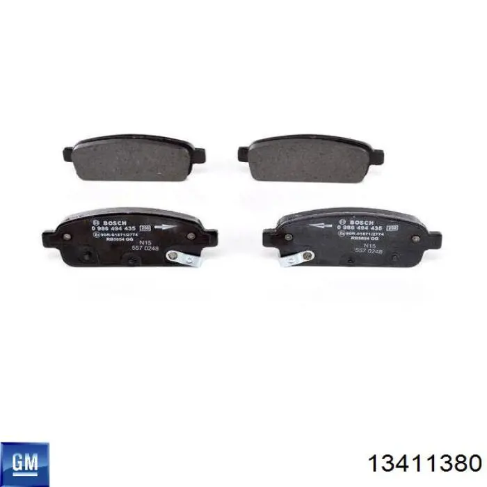Задні гальмівні колодки 13411380 General Motors