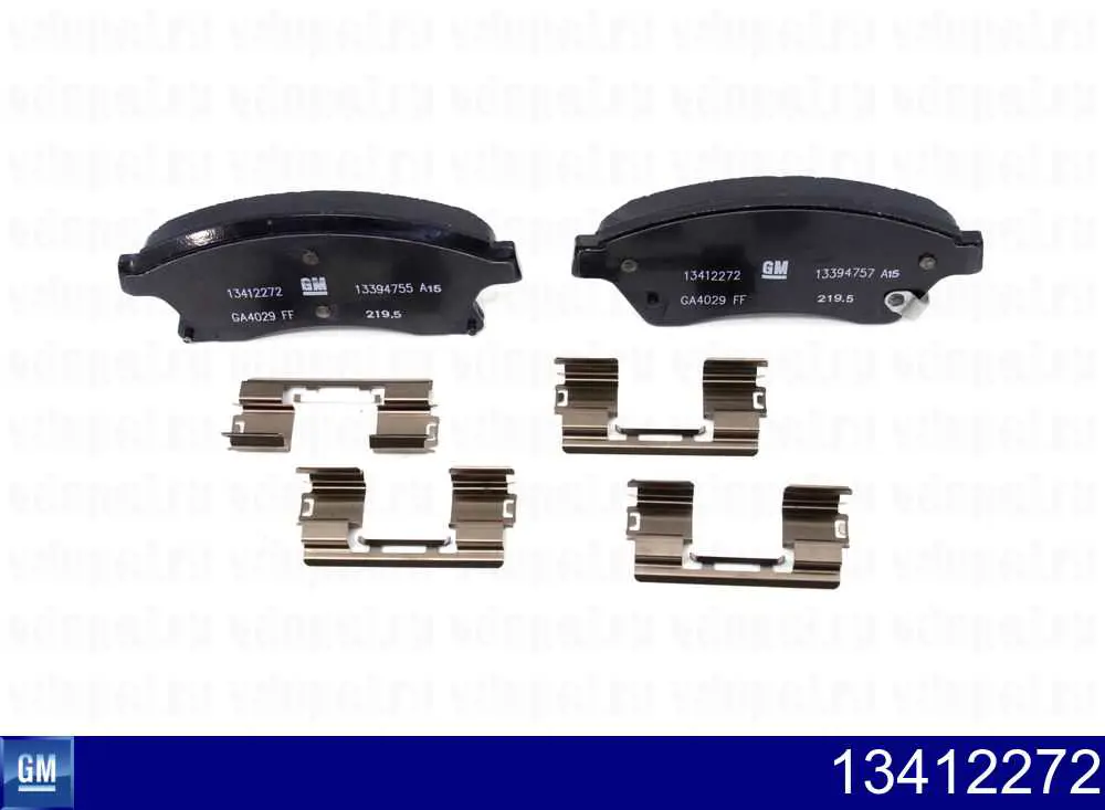 Передні тормозні колодки 13412272 General Motors