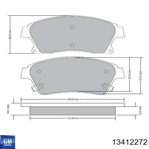 Гальмівні колодки General Motors 13412272 ціна, від 19.64 USD