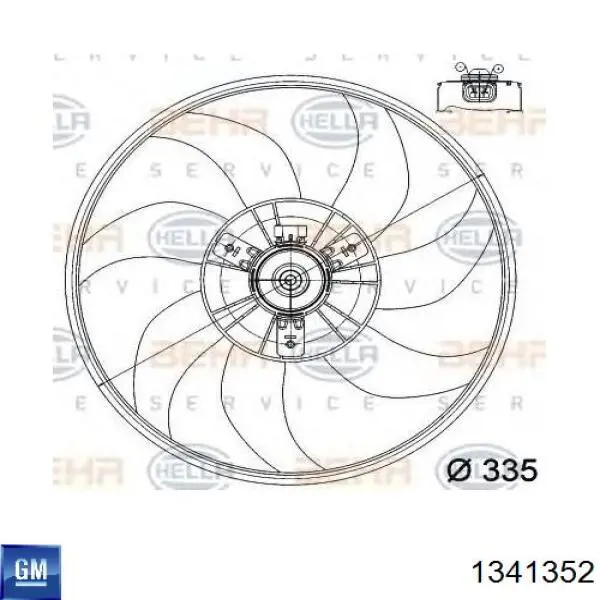 1341352 General Motors Вентилятор системи охолодження правий