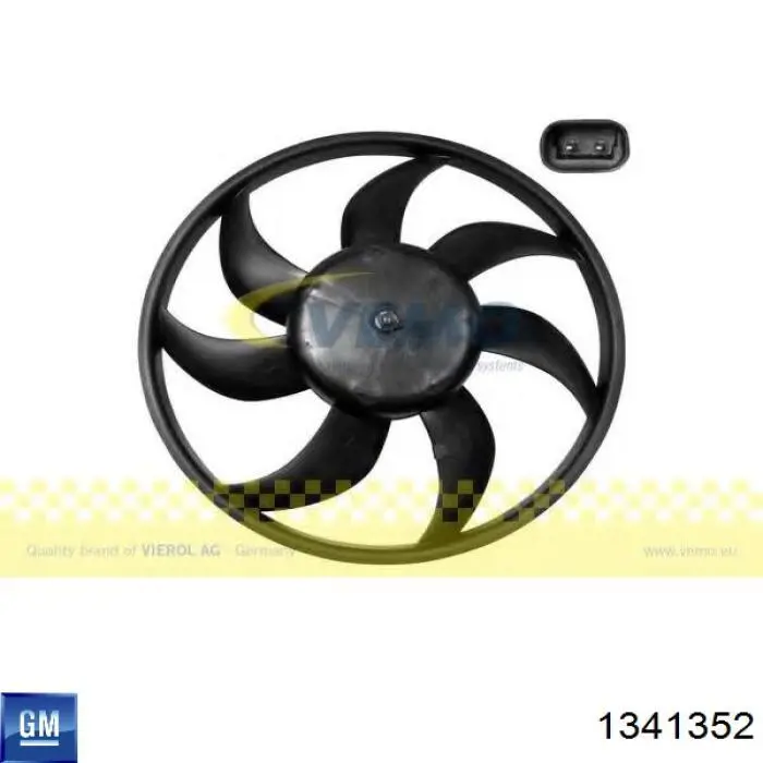 Купити 1341352 General Motors Електровентилятор охолодження в зборі (двигун + крильчатка), правий