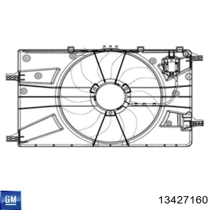 Вентилятор охолодження радіатора 13427160 General Motors