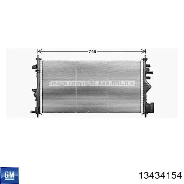 Радіатор 13434154 General Motors