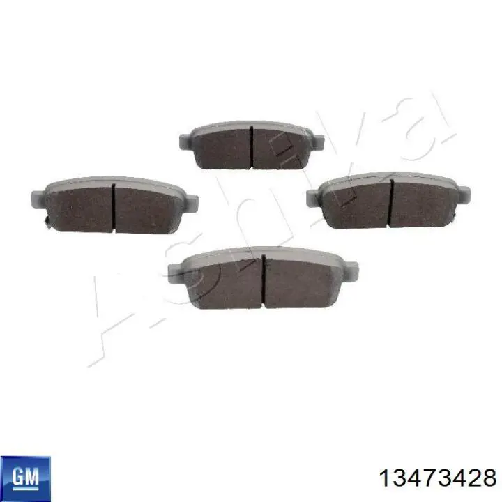 Задні гальмівні колодки 13473428 General Motors