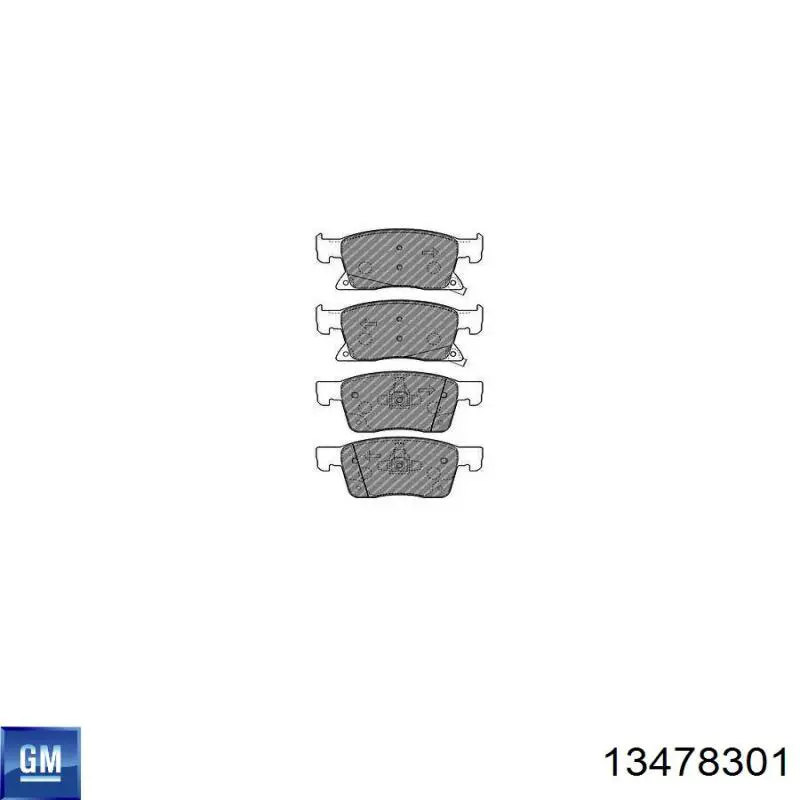 Передні тормозні колодки 13478301 General Motors