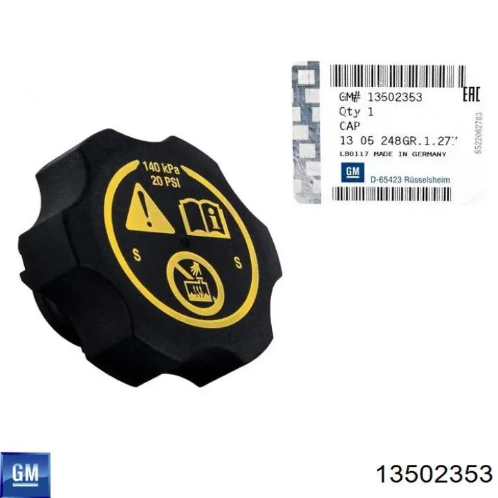 Кришка розширювального бачка 13502353 General Motors