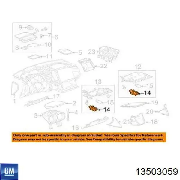 Купити 13503059 General Motors Плафон підсвітки багажного відсіку