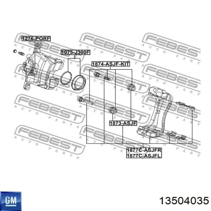 13504035 General Motors Втулка напрямна гальмівного супорта