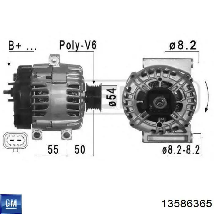 13587304 General Motors Авто генератор
