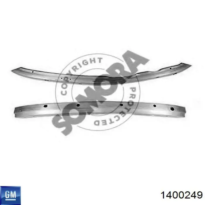 1400249 General Motors Балка бампера переднього