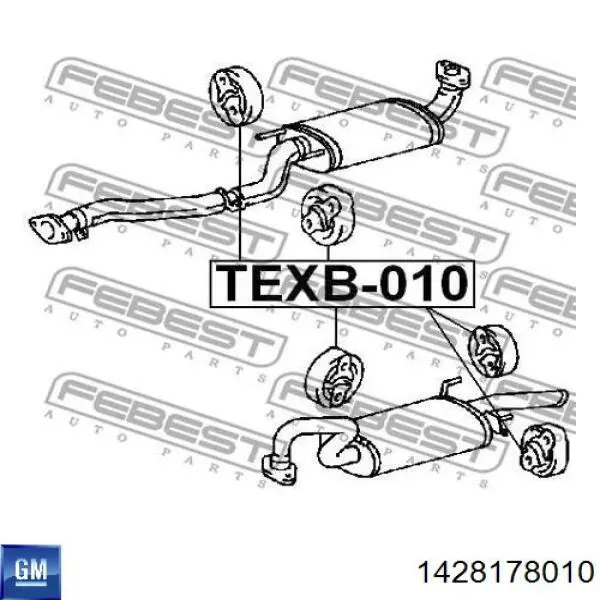 Подушка кріплення глушника General Motors 1428178010 ціна, від 2.53 USD