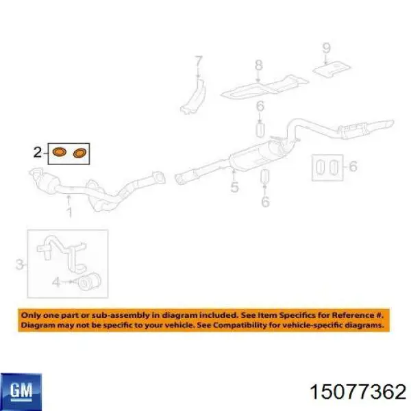15077362 General Motors прокладка прийомної труби глушника
