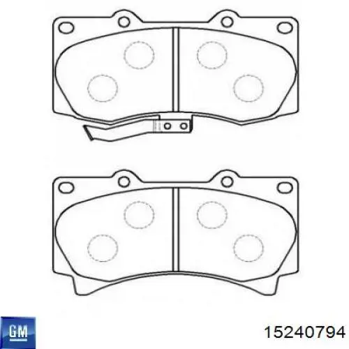 Передні тормозні колодки 15240794 General Motors
