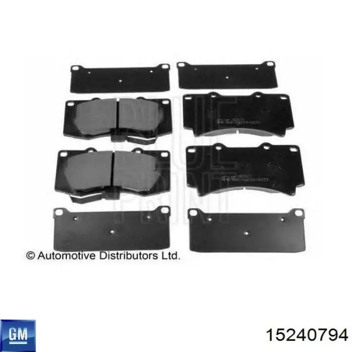 15240794 General Motors Передні гальмівні колодки