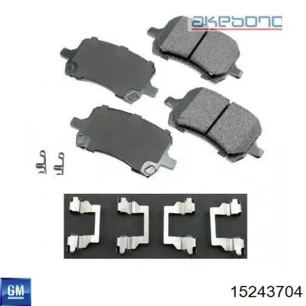 Передні тормозні колодки 15243704 General Motors
