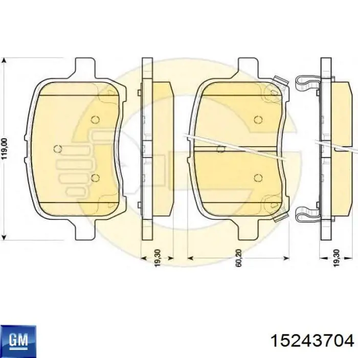 15243704 General Motors Передні гальмівні колодки