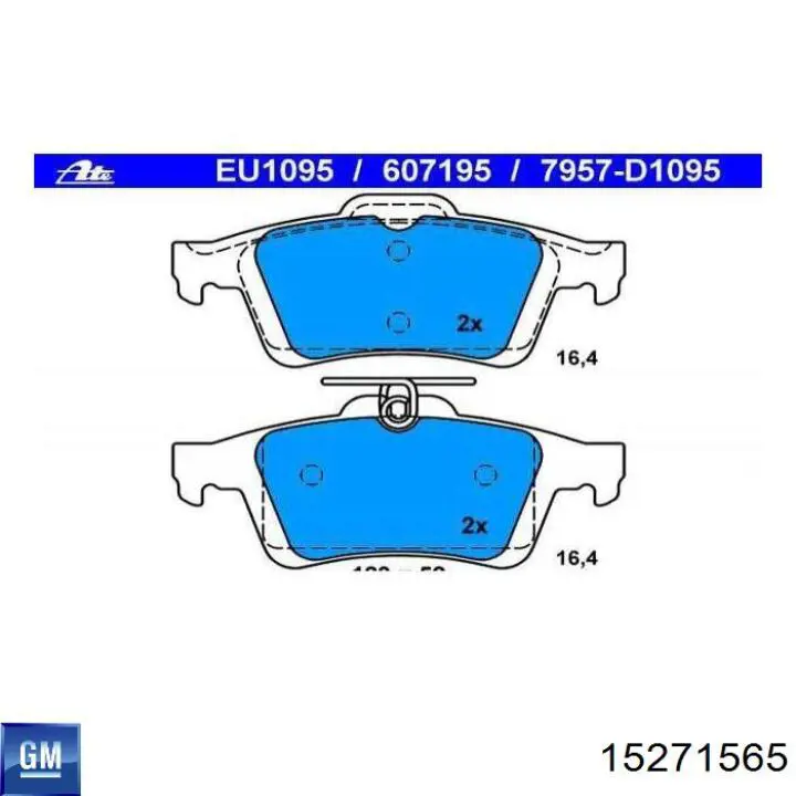 Задні гальмівні колодки General Motors 15271565 ціна, від 17.90 USD