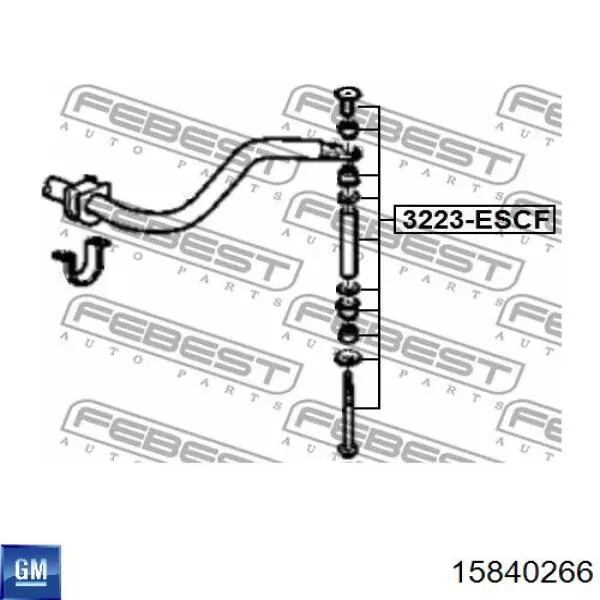 Стійка стабілізатора переднього 15840266 General Motors